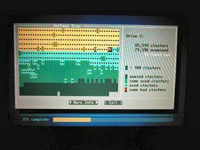 Picture of the screen of the HamsterTracker(tm) computer still running a surface check!