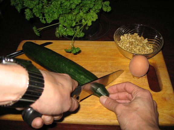 Cookin' Ceasar Salad for my hamster Lucy.