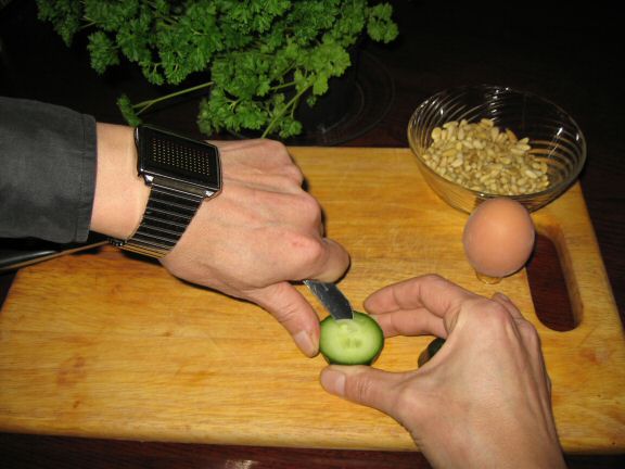 Cookin' Ceasar Salad for my hamster Lucy.