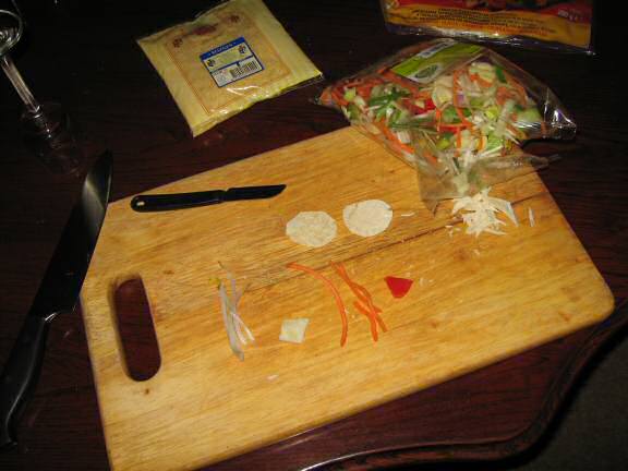 Cookin' a Veggie Taco for my hamster Lucy.