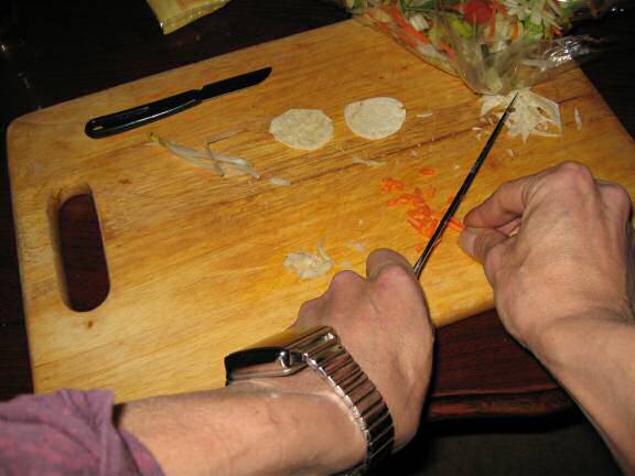Cookin' a Veggie Taco for my hamster Lucy.
