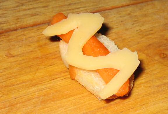Cookin' Veggie Hotdogs for my hamster Lucy.
