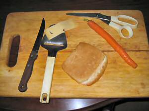 Cookin' Veggie Hotdogs for my hamster Lucy.