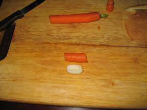 Cookin' Veggie Hotdogs for my hamster Lucy.