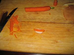 Cookin' Veggie Hotdogs for my hamster Lucy.