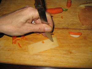 Cookin' Veggie Hotdogs for my hamster Lucy.