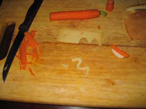 Cookin' Veggie Hotdogs for my hamster Lucy.