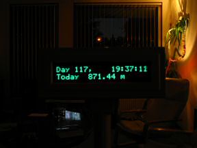 My Point of Sale display, displaying HamsterTracker(tm) data; Total distance today.