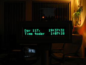 My Point of Sale display, displaying HamsterTracker(tm) data; Time spent in treadmill today.