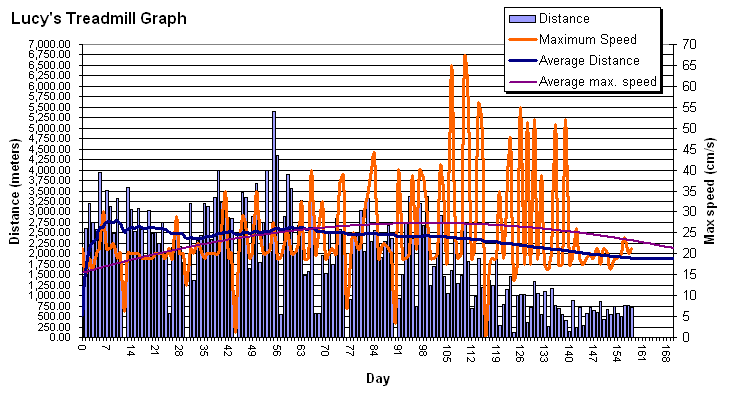 My hamster Lucy lastest statistical graph.