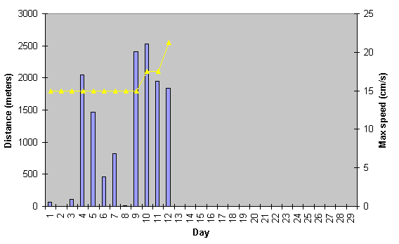 Lucy's graph of statistics collected by the HamsterTracker(tm) system.