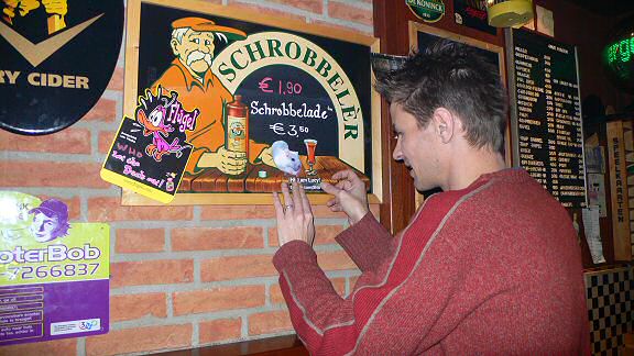 Picture of me, putting virtual Lucy back in her virtual cage.