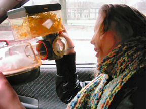 Another picture of Meinke and my hamster Lucy.