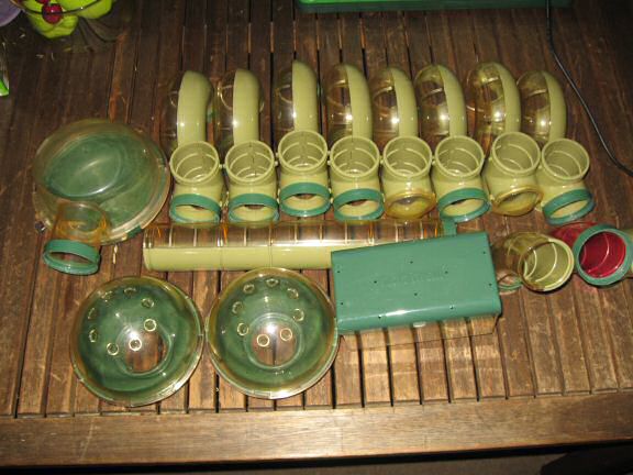 My hamster Lucy's now unused cage components.