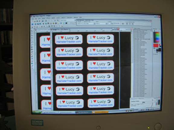 Designing a whole sheet of HamsterTracker Logos.