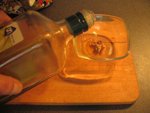 Cookin' an Olive-Oiled treat for my hamster Lucy.