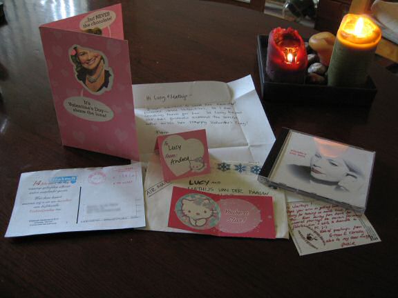 Lucy got a lot of Valentine cards!