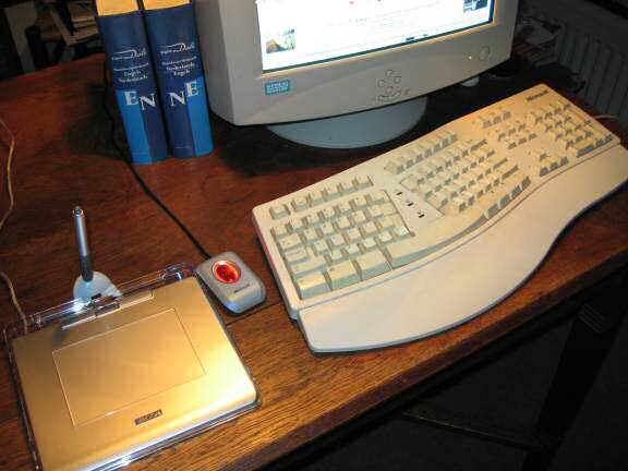 Unpacking the Wacom Graphic tablet.