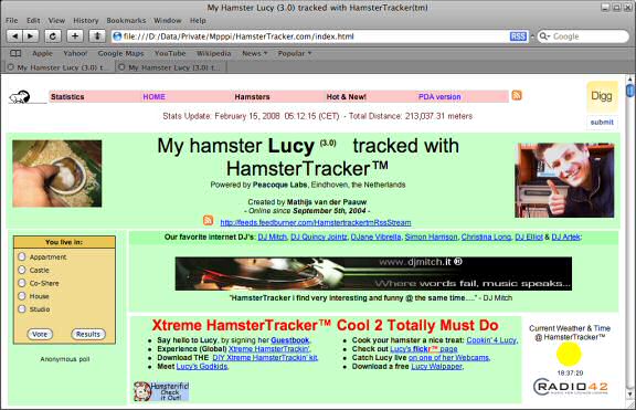 Browser problems at HamsterTracker.com