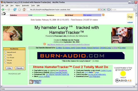 Browser problems at HamsterTracker.com