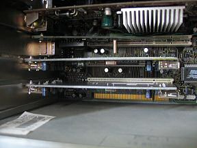 Picture of PCI-slot now with USB interface card installed.