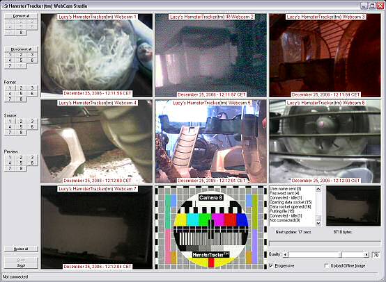 Screenshot of the updated webcam server software.