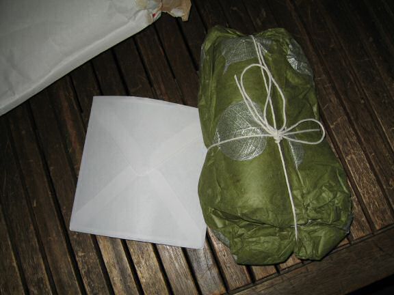 A package by Sophie for my hamster Lucy.