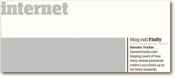 Awesome HamsterTracker™-Snail-Mail; HamsterTracker.com in 'the Guardian', the hardcopy.